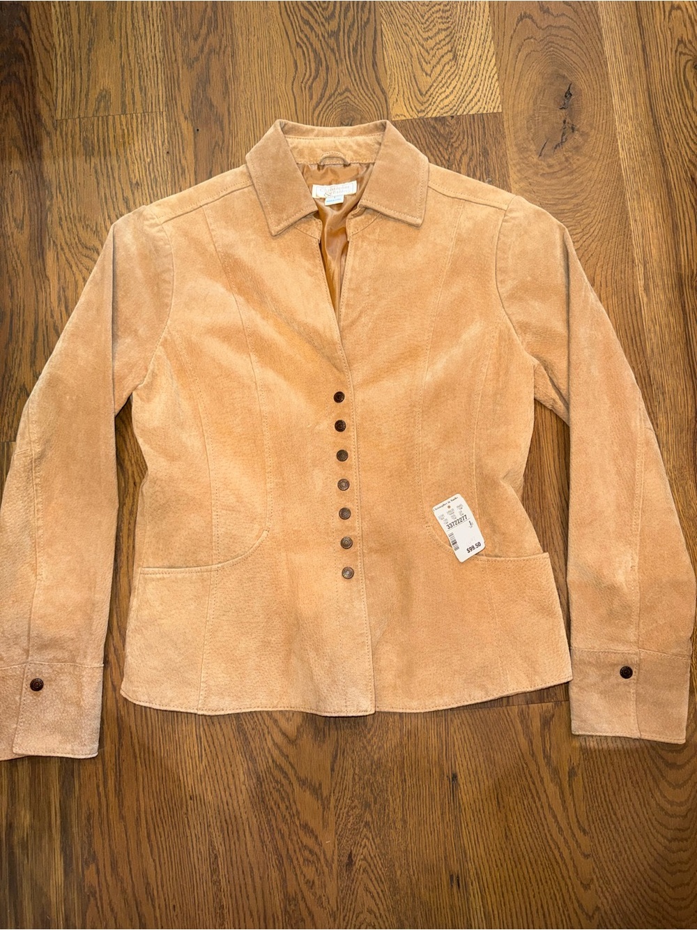 NWT- Christopher & Banks 100% Leather Size Small Snap Women’s Jacket Orig $100